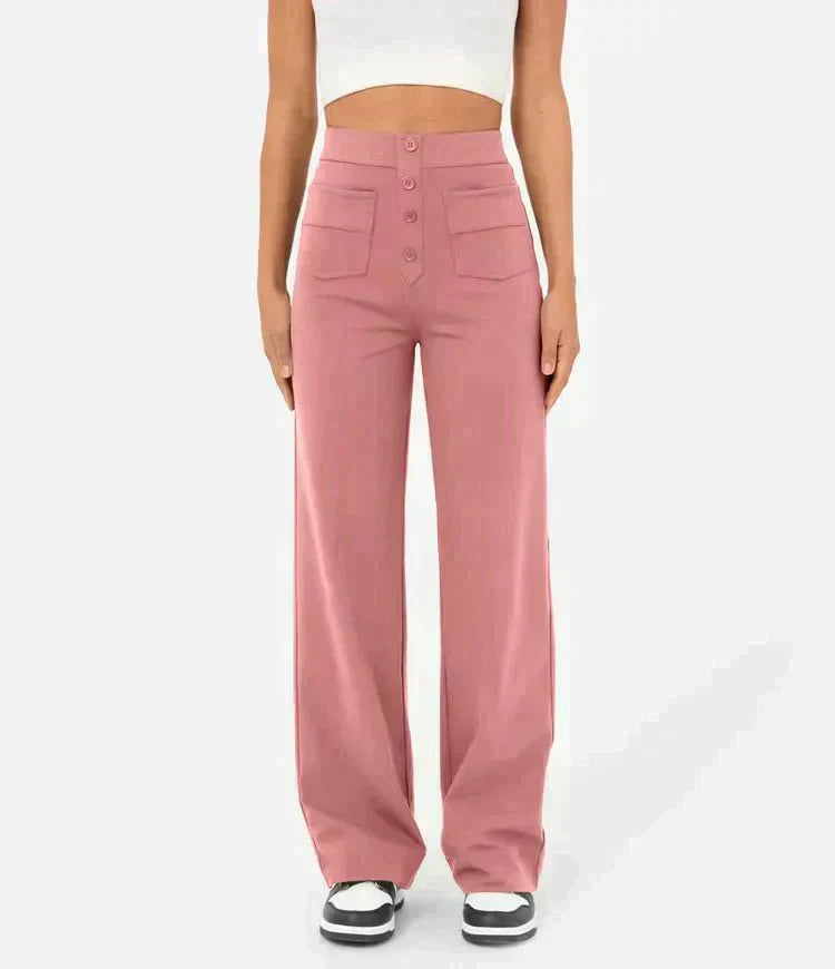 GR | Elastische Freizeithosen mit hoher Taille fur Damen