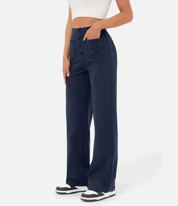 GR | Elastische Freizeithosen mit hoher Taille fur Damen