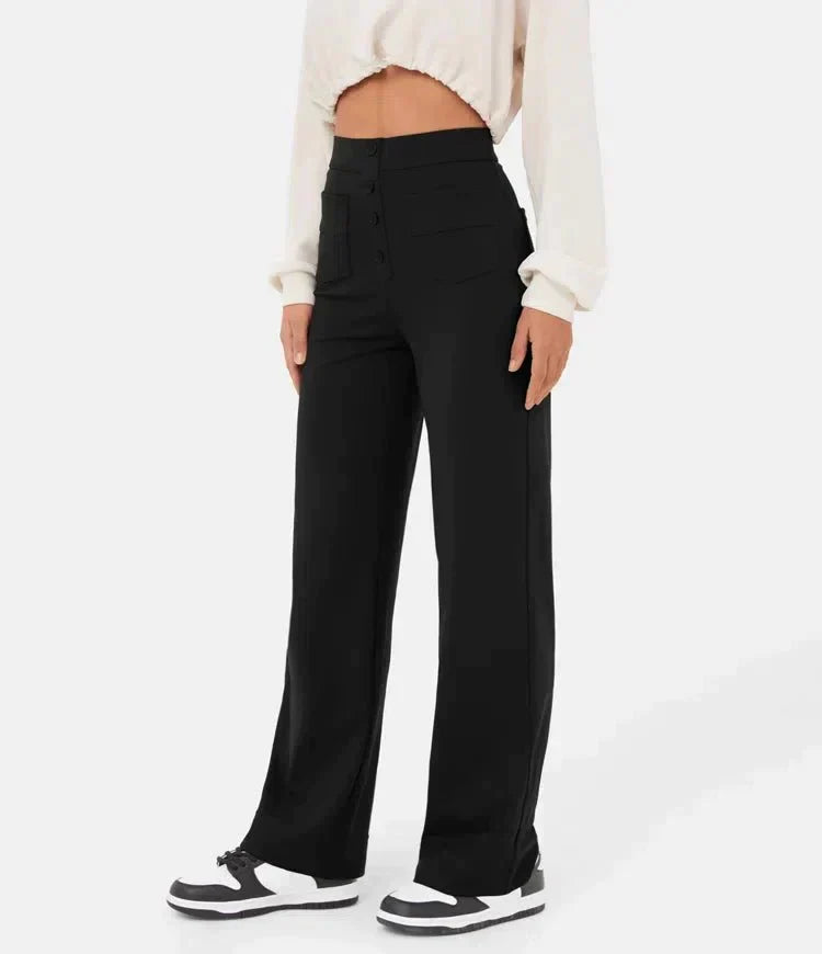 GR | Damen Elastische Freizeithosen mit hoher Taille