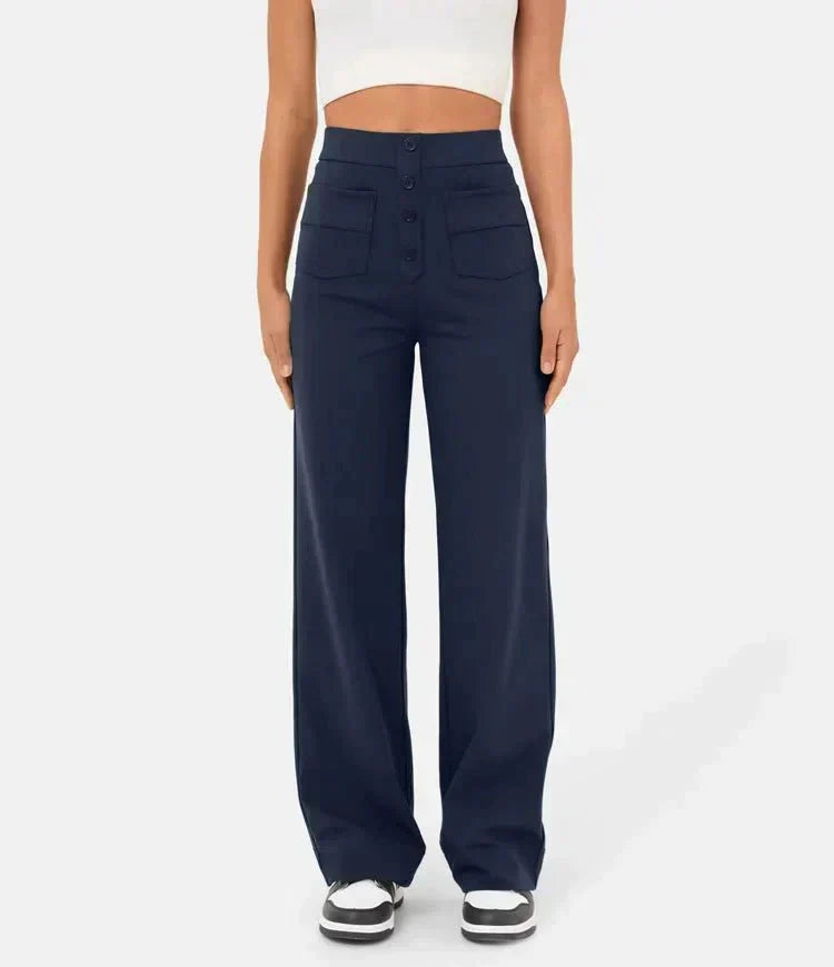 GR | Damen Elastische Freizeithosen mit hoher Taille