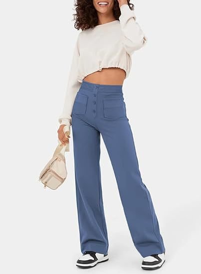 GR | Damen Elastische Freizeithosen mit hoher Taille