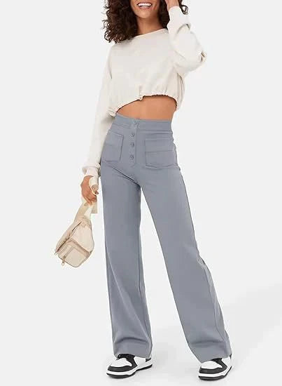 GR | Elastische Freizeithosen mit hoher Taille fur Damen
