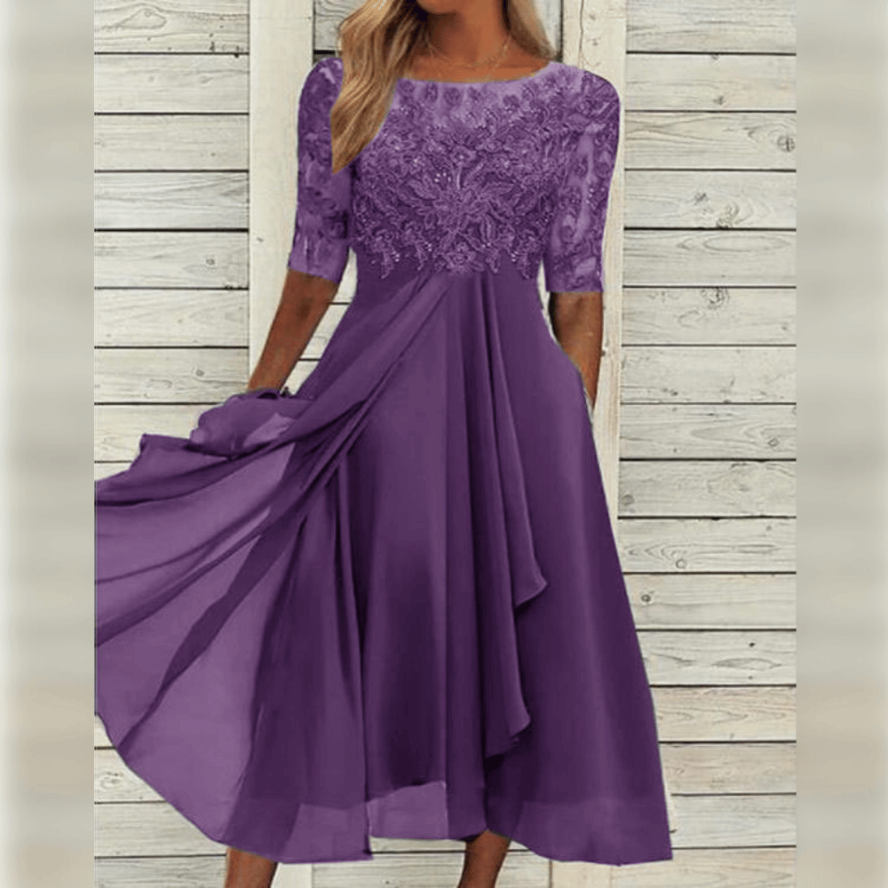 GR | Hochzeitsgast Kleid Elegante Midi