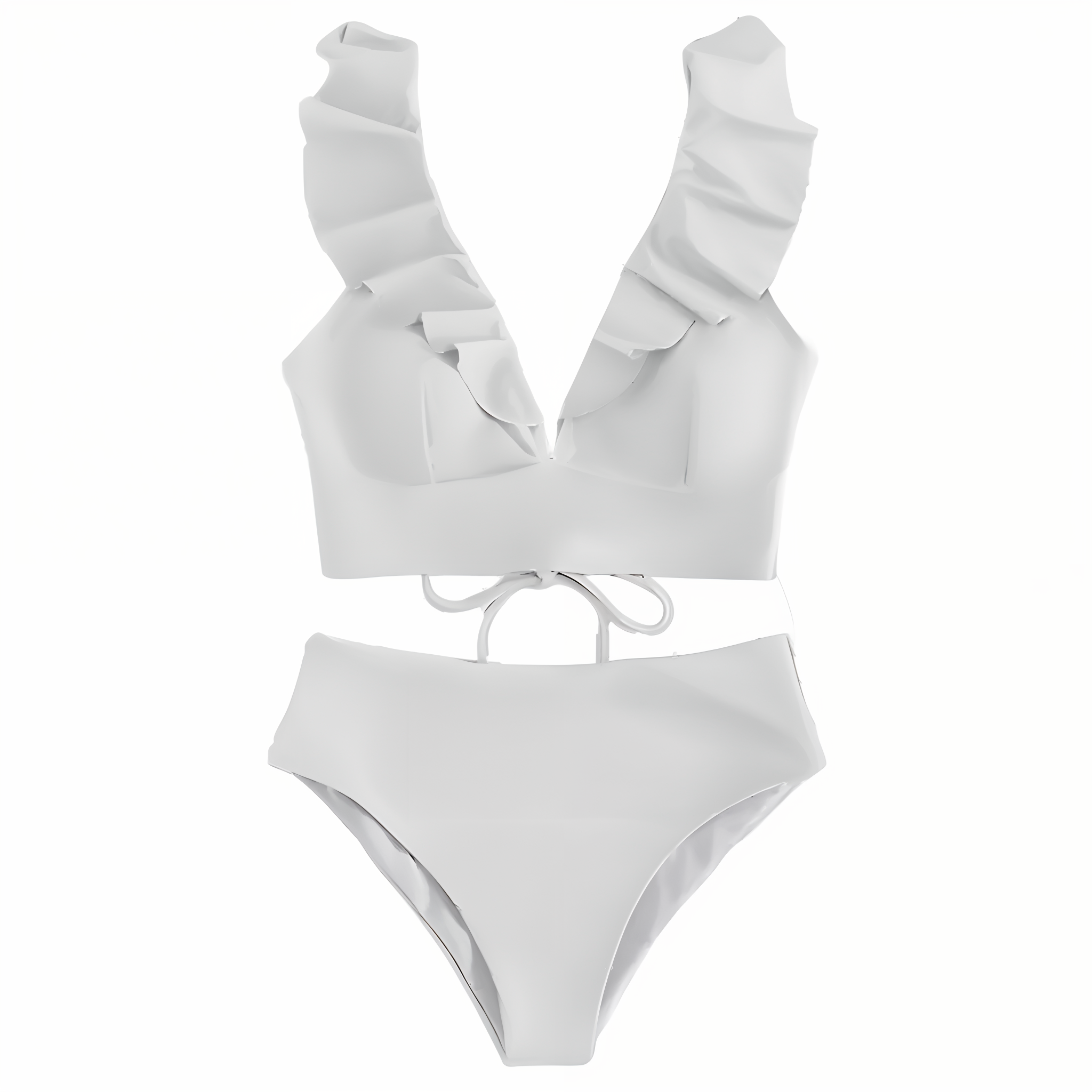 GR | Bikini set with ruffles and high waist 