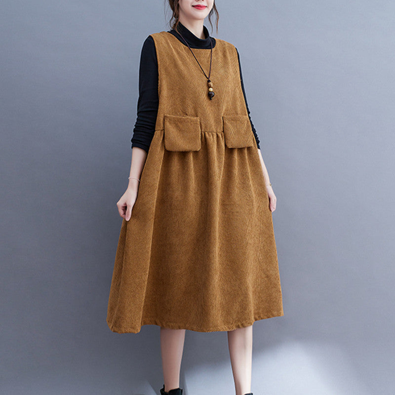 GR - Retro corduroy dress