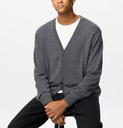 GR | Merino Strickjacke V-ausschnitt
