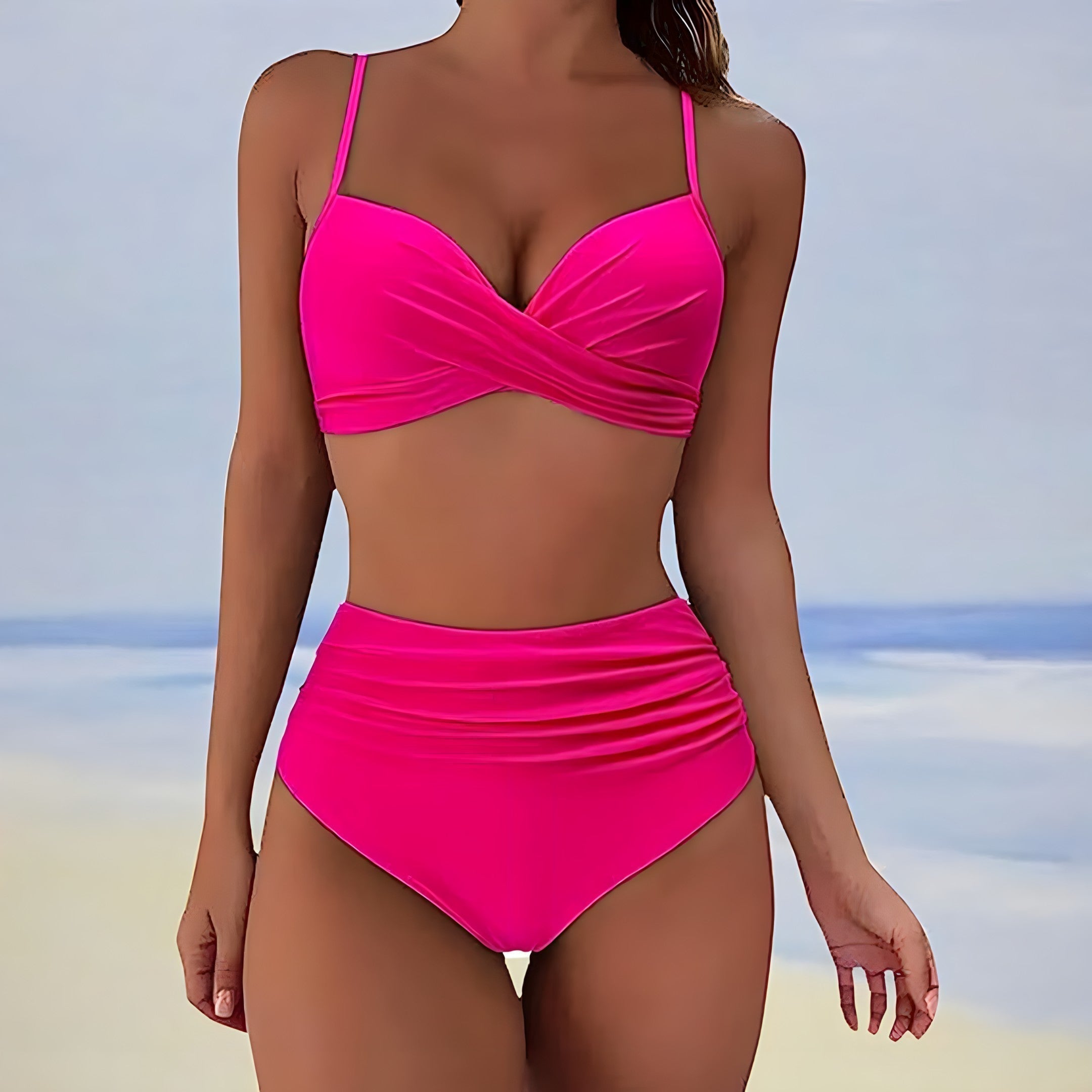 GR | High-waisted bikini for women, summer swimwear 