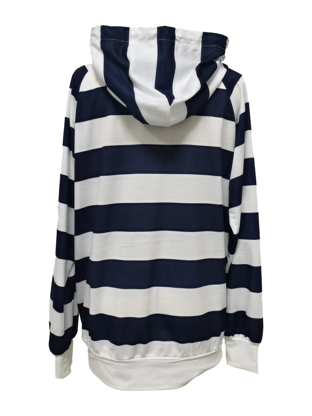 GR | Gestreifter Hoodie mit Reißverschluss und Kordelzug