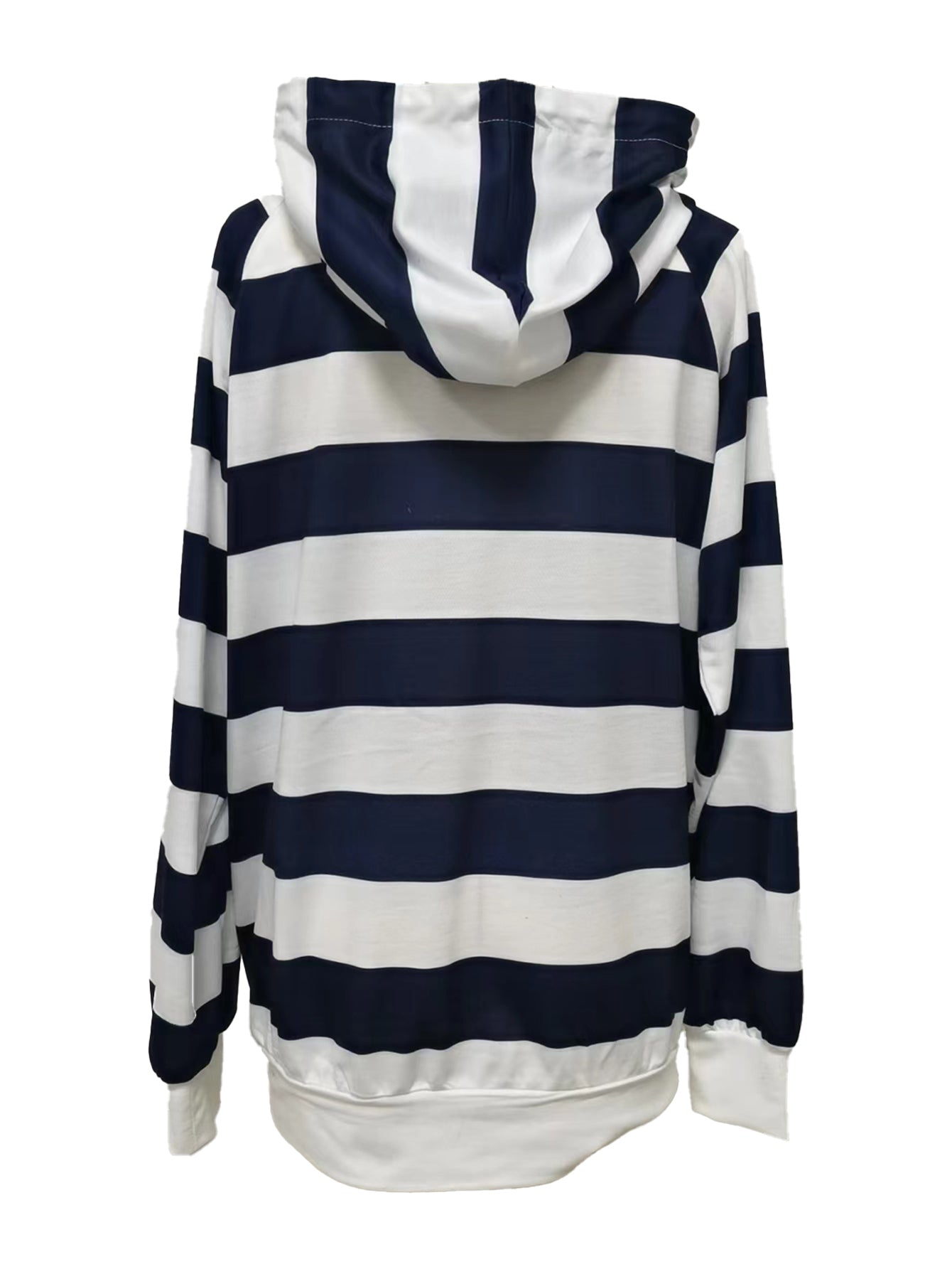 GR | Gestreifter Hoodie mit Reißverschluss und Kordelzug