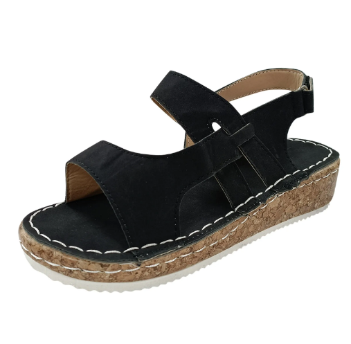 GR | Comfortable sandals with ergonomic footbed and Velcro closure for women