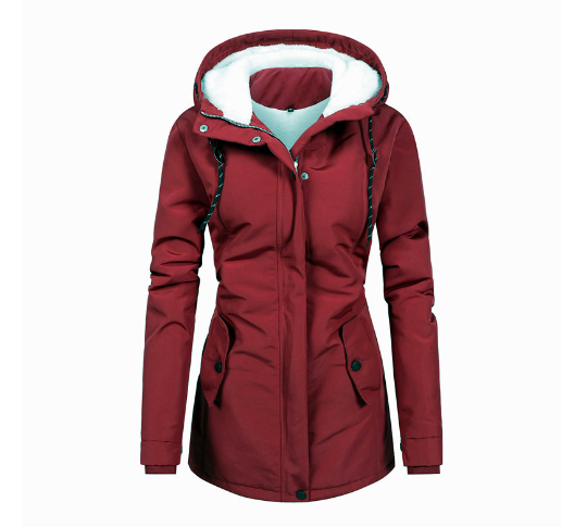GR | Lined winter coat with hood, waterproof, women's