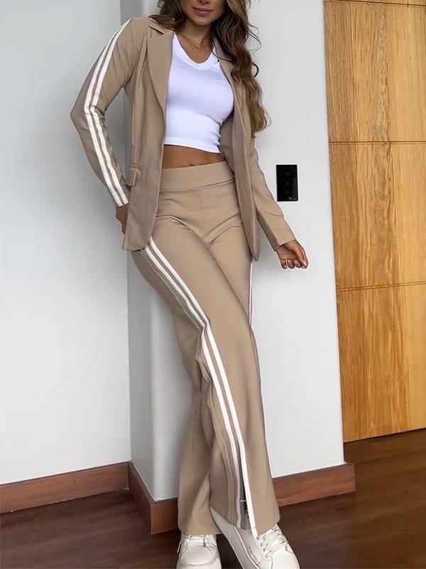 GR | Chic striped blazer set for women