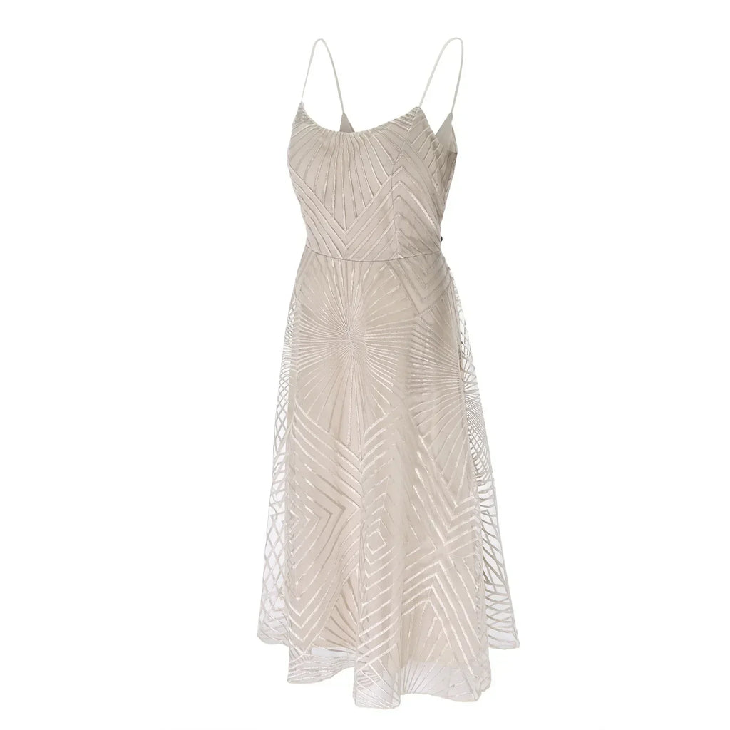 GR | Damen Besticktes Luxuskleid