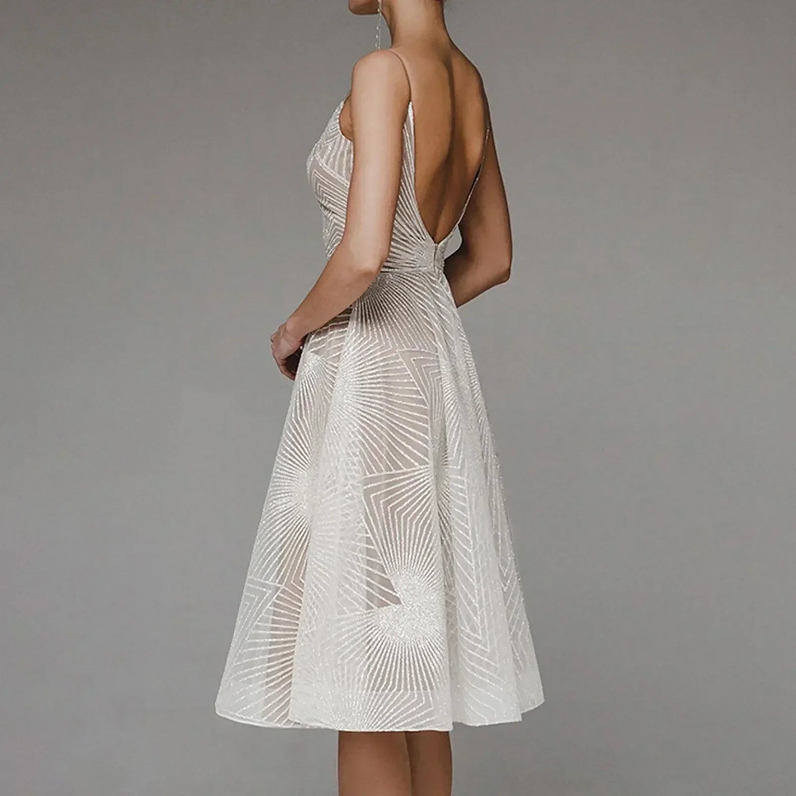 GR | Damen Besticktes Luxuskleid