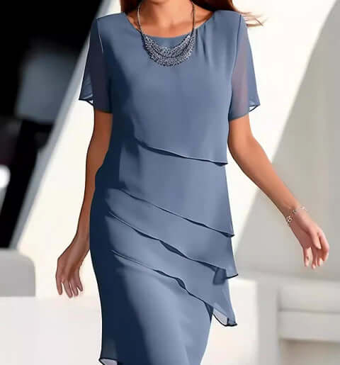 GR | Marineblaues Ärmelloses Einfaches Minikleid