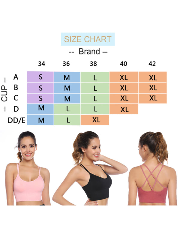GR  | 3er Pack Damen Sport Bh Gepolstert Crisscross Yoga Bh Nahtlos Mittel Impact Fitness Activewear