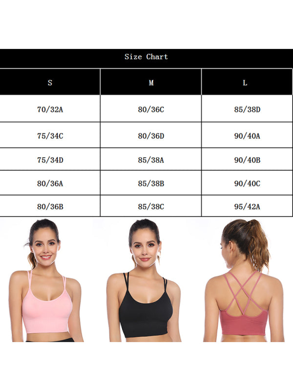 GR  | 3er Pack Damen Sport Bh Gepolstert Crisscross Yoga Bh Nahtlos Mittel Impact Fitness Activewear