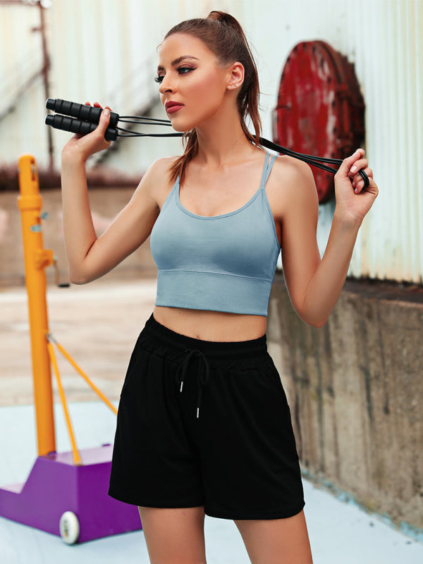 GR  | 3er Pack Damen Sport Bh Gepolstert Crisscross Yoga Bh Nahtlos Mittel Impact Fitness Activewear