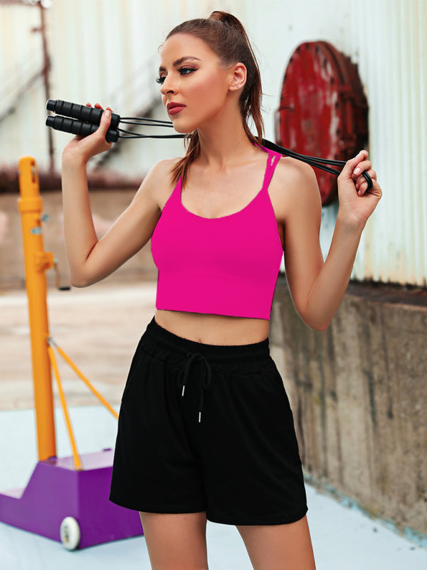 GR  | 3er Pack Damen Sport Bh Gepolstert Crisscross Yoga Bh Nahtlos Mittel Impact Fitness Activewear