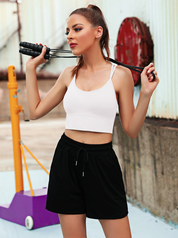 GR  | 3er Pack Damen Sport Bh Gepolstert Crisscross Yoga Bh Nahtlos Mittel Impact Fitness Activewear
