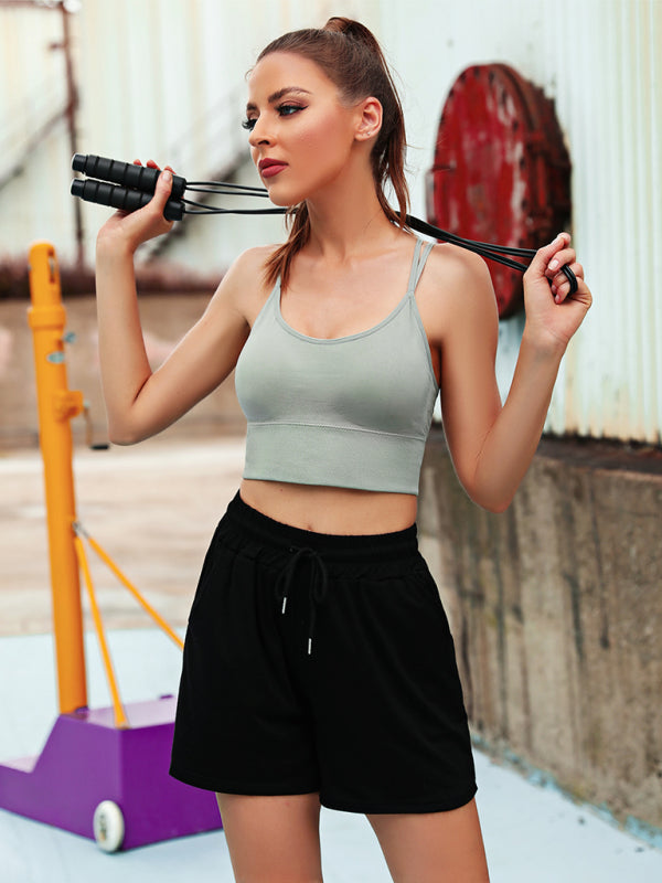 GR  | 3er Pack Damen Sport Bh Gepolstert Crisscross Yoga Bh Nahtlos Mittel Impact Fitness Activewear