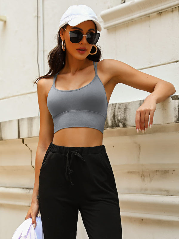 GR  | 3er Pack Damen Sport Bh Gepolstert Crisscross Yoga Bh Nahtlos Mittel Impact Fitness Activewear