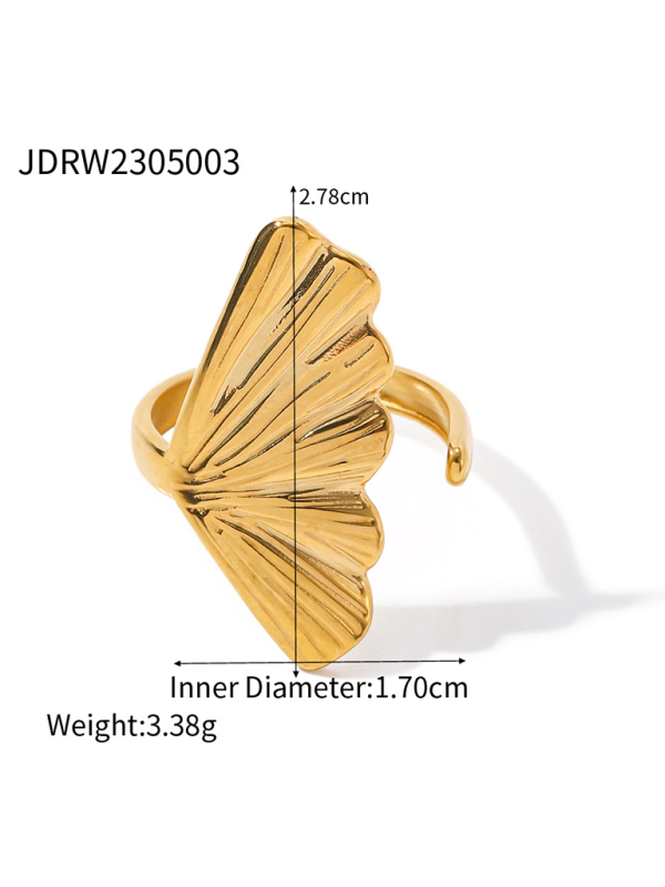 GR | Neuer Strandstil Ozeanelement Muschel Seestern Ring