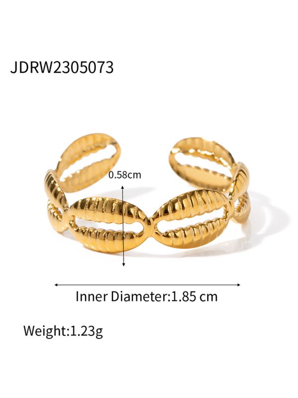 GR | Neuer Strandstil Ozeanelement Muschel Seestern Ring