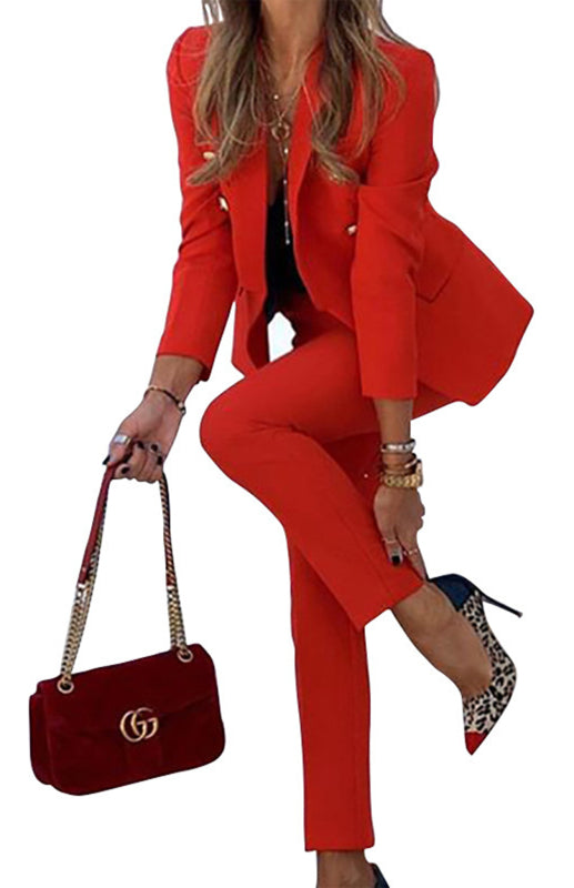 GR | New solid color fashion two-piece suit 