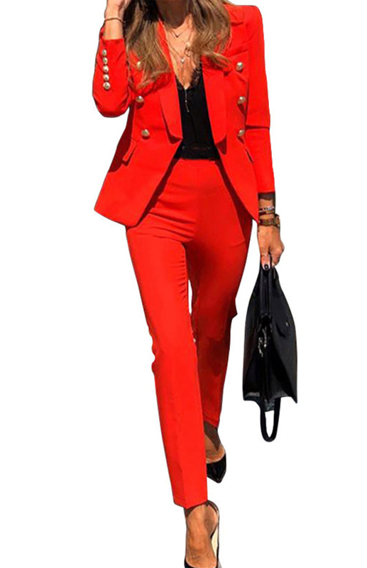 GR | New solid color fashion two-piece suit 