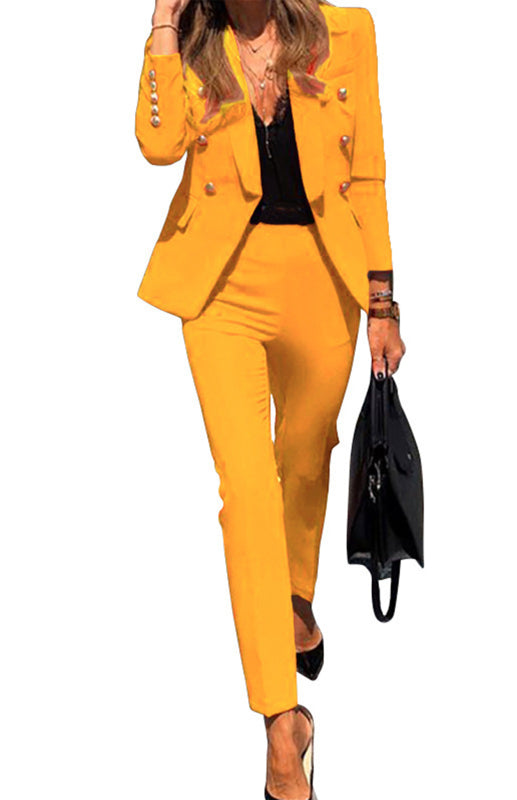 GR | New solid color fashion two-piece suit 