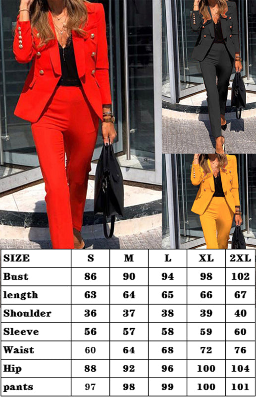 GR | New solid color fashion two-piece suit 