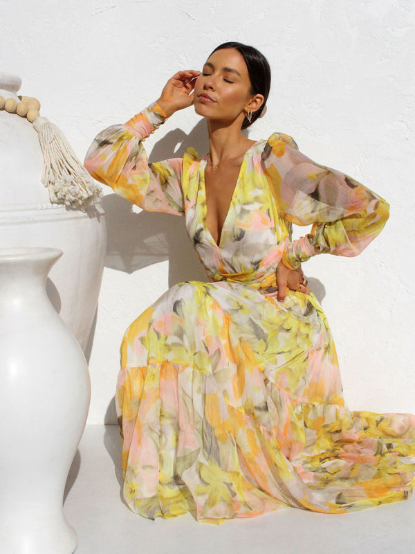 GR | Radiant long-sleeved maxi dress