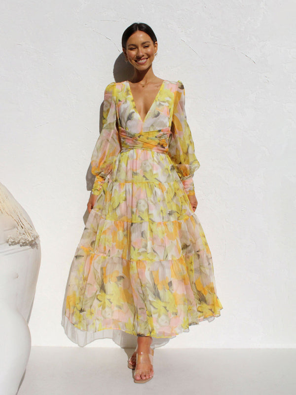 GR | Radiant long-sleeved maxi dress