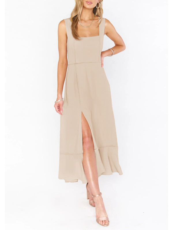 GR | Women's Elegant and Fashionable Pendulum Slit Dress with French High-End Feeling 