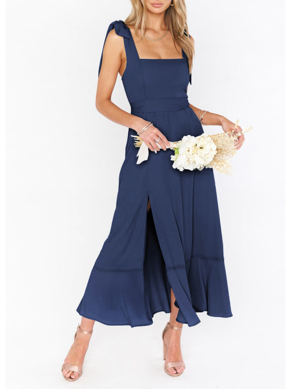 GR | Women's Elegant and Fashionable Pendulum Slit Dress with French High-End Feeling 