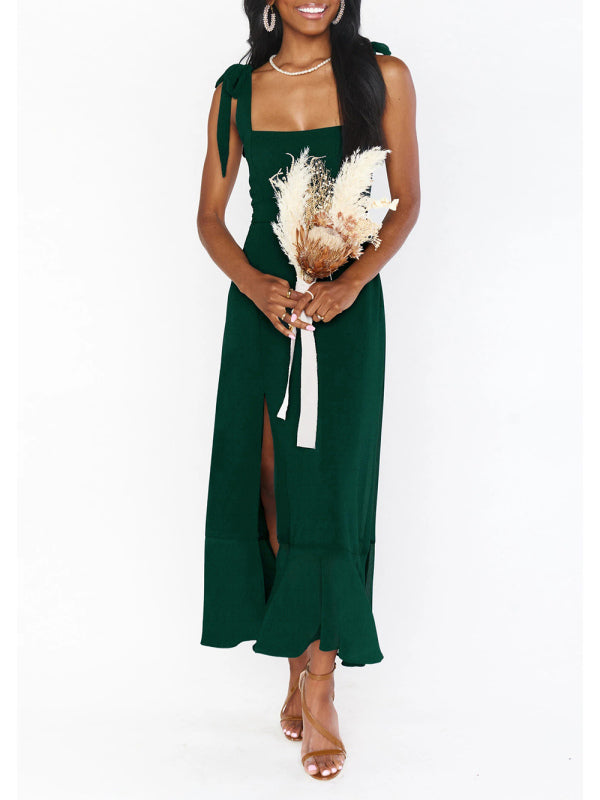 GR | Women's Elegant and Fashionable Pendulum Slit Dress with French High-End Feeling 