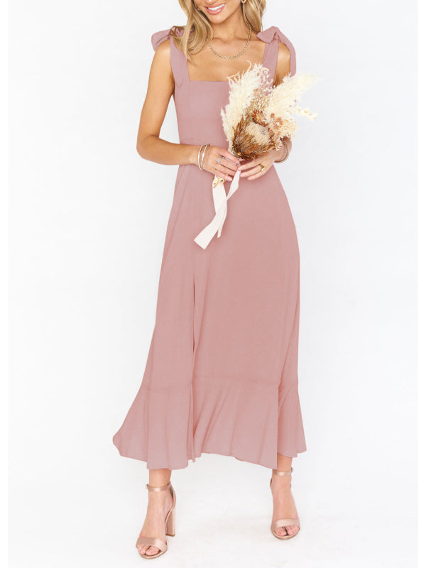 GR | Women's Elegant and Fashionable Pendulum Slit Dress with French High-End Feeling 
