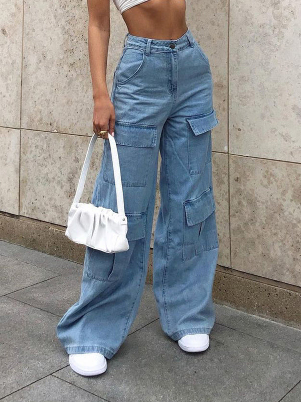 GR | Women's Denim Multi-Pocket Loose Casual Cargo Pants