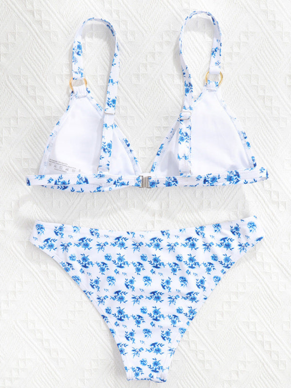 GR | New Split Swimsuit European and American Fashion Print Women's Swimsuit Sexy Bikini Beachwear 
