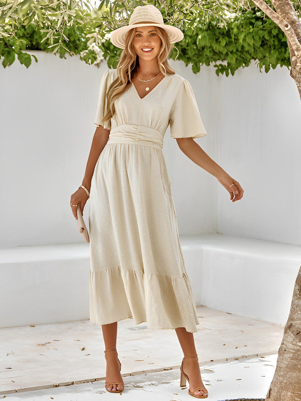 GR | Maxi Dress with Belt for Women