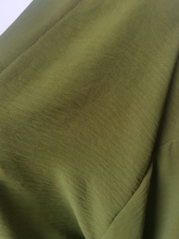 GR | New Cotton and Linen Suit Cardigan Long-Sleeved Top Pocket Wide-Leg Trousers Two-Piece Set
