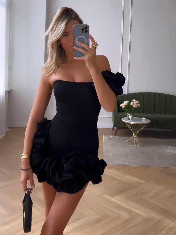 GR |  Ein-Schulter-Minikleid