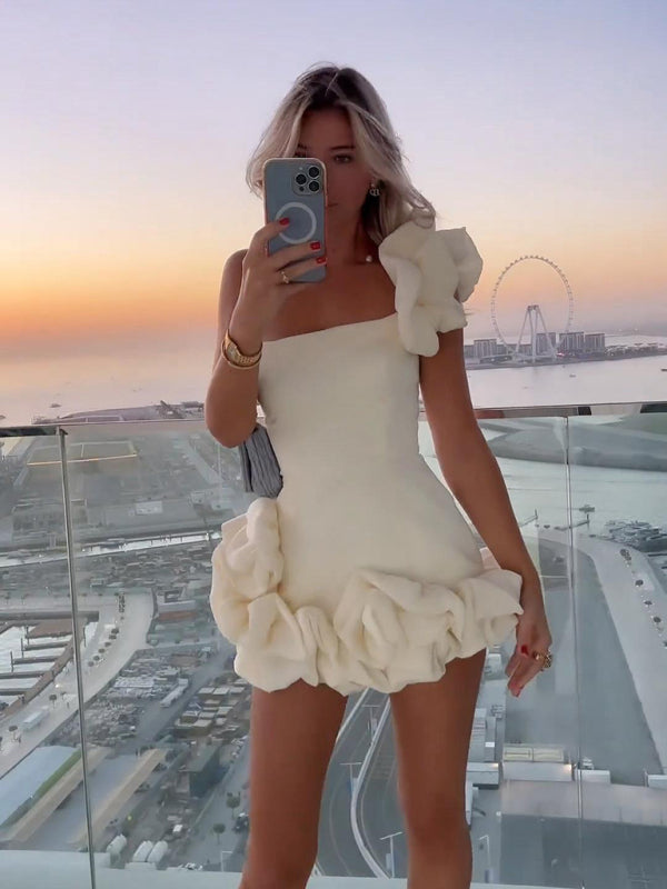 GR |  Ein-Schulter-Minikleid