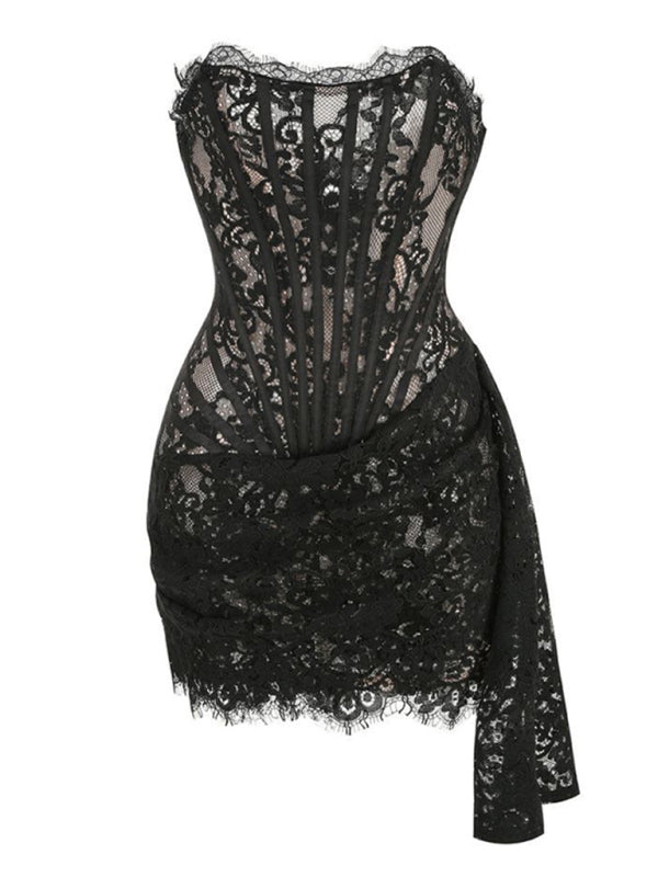 GR | Elegance Spitze Korsett Minikleid
