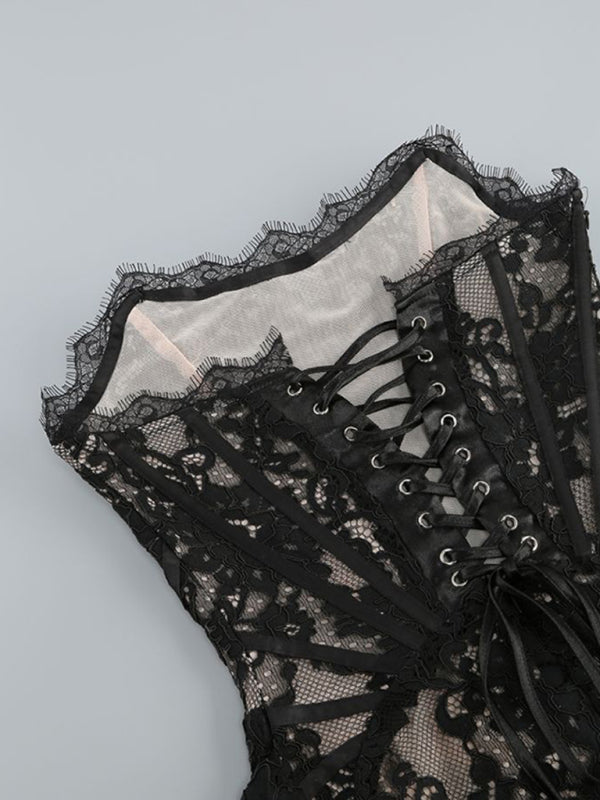 GR | Elegance Spitze Korsett Minikleid