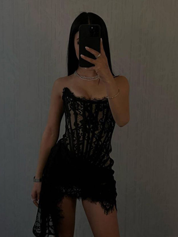 GR | Elegance Spitze Korsett Minikleid