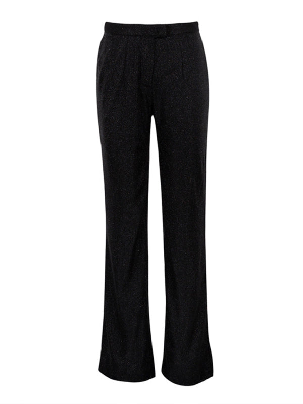 GR | New camisole, slim straight high-waisted trousers, sexy sequined jacket suit set (three-piece set) 
