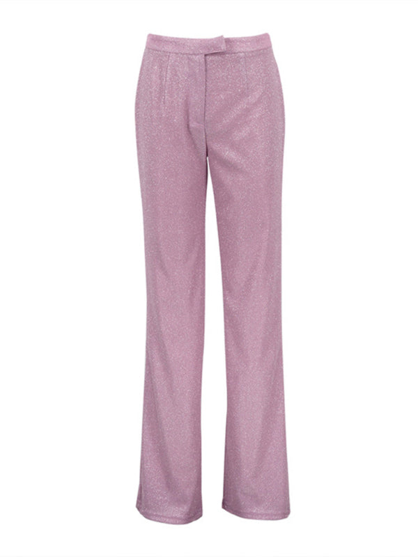 GR | New camisole, slim straight high-waisted trousers, sexy sequined jacket suit set (three-piece set) 