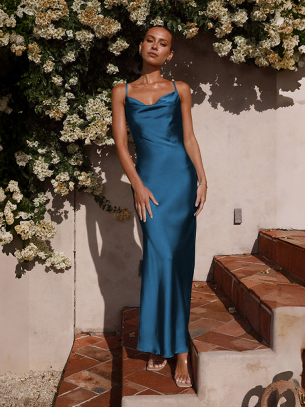 GR | Women's suspenders, deep V-neck slim fashion dress 